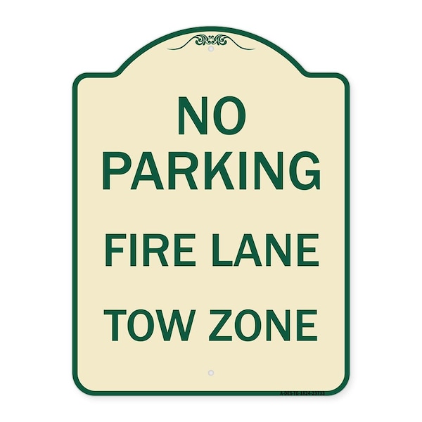 Signmission No Parking Fire Lane Tow Zone K-1645 Heavy-Gauge Aluminum Sign, 24" x 18", TG-1824-23733 A-DES-TG-1824-23733 - main